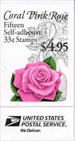U.S. #3052a-c $4.95 Coral Pink Rose - #BK242B