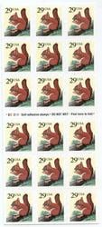 U.S. #2489a Squirrel Booklet of 18