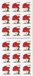 U.S. #2490a Red Rose Booklet Pane of 18