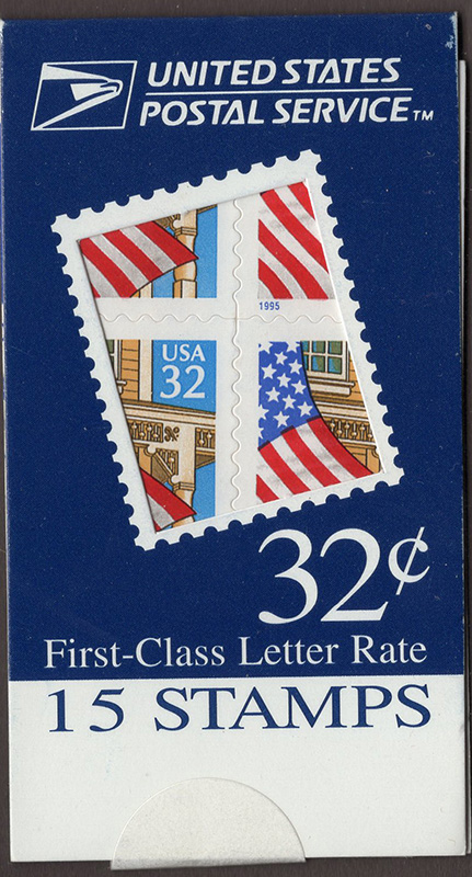 U.S.  #BK227 $9.60 (Blue) Flag Over Porch, #2920f (3)