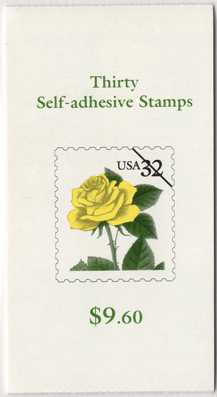 U.S.  #BK242 $9.60 Yellow Rose - #3049d