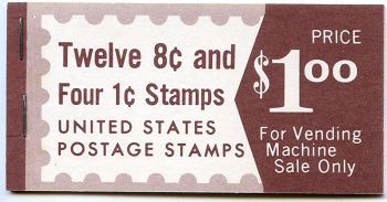 U.S.  #BK117 $1.00 Brown #1284c, #1280a