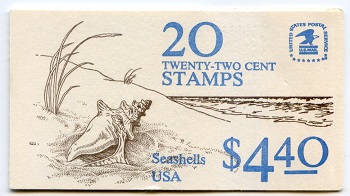 U.S.  #BK147 $4.40 Seashells (brown, blue) #2121a