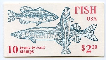 U.S.  #BK154 $2.20 Fish, #2209a