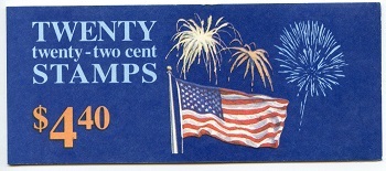 U.S.  #BK156 $4.40 Flag & Fireworks, #2276a no P#