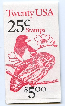 U.S.  #BK160 $5.00 Owl & Bird, #2285b