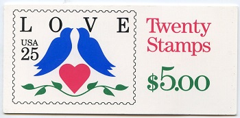 U.S.  #BK169 $5.00 Love Birds, #2441a P#1211