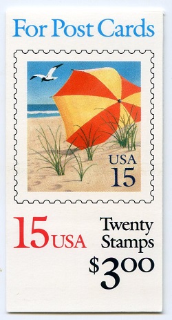U.S.  #BK170 $3.00 Beach Umbrella Booklet of 20, #2443a