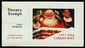 U.S. #2581a-2585 1991 Christmas Santa #BK194