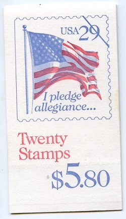 U.S.  #BK196 $5.80 Flag-Blue & Red, #2593a