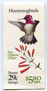 U.S.  #BK201 $5.80 Hummingbirds, #2646a