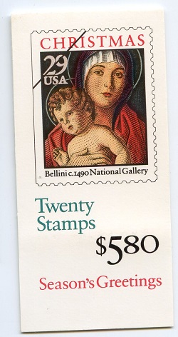 U.S.  #BK202A $5.80 Christmas Madonna Booklet of 20 (#2710a)