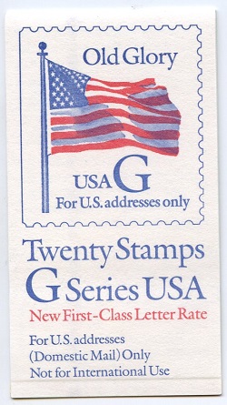 U.S.  #BK221 'G' Series pale blue & red, #2883a