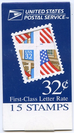 U.S.  #BK226B $6.40 (Blue) Flag Over Porch Book of 15 (#2920h)
