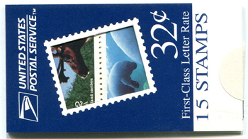 U.S.  #BK256 $4.80 Blue 32c Endangered Species, #3105