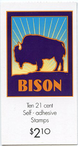 U.S. #3484Ae-f $2.10 American Bison Booklet of 10 - #BK282C
