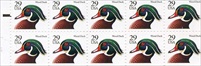 U.S. #2484a Wood Duck 1991 Issue (w/Tagging) Booklet Pane of 10