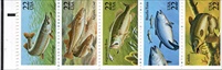U.S. #2209a Fish Booklet Pane of 5