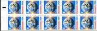 U.S. #2282a Earth from Space Booklet Pane of 10 (Scored Perforations)