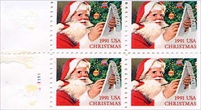 U.S. #2582a Santa Checking List  Booklet Pane of 4