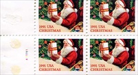 U.S. #2583a Santa with Present Booklet Pane of 4