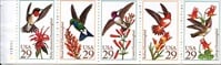 U.S. #2646a Hummingbirds Booklet Pane of 5