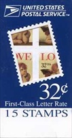 U.S. #3030b Love Cherub, Pane of 15 + label