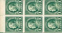 U.S. #552a Franklin Booklet Pane of 6 (green Perf. 11 Unwatermarked)