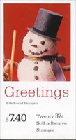 U.S. #3691b-d $7.40 Snowman Booklet of 20 - #BK293