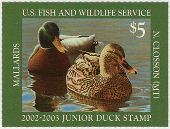 U.S. #JDS10 Junior Duck Stamp 2002 MNH