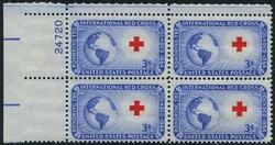 U.S. #1016 Red Cross PNB of 4