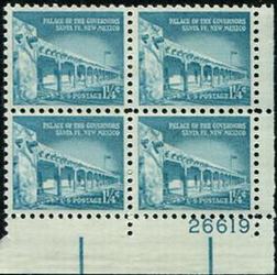 U.S. #1031A 1-1/4c Palace of the Governors PNB of 4