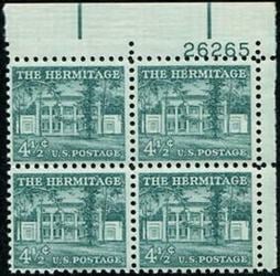 U.S. #1037 4-1/2c The Hermitage PNB of 4