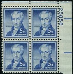 U.S. #1038 5c James Monroe PNB of 4