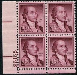 U.S. #1046 15c John Jay PNB of 4