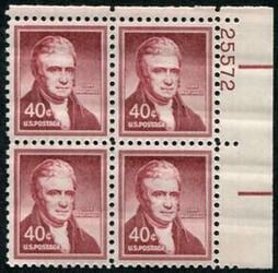 U.S. #1050 40c John Marshall PNB of 4