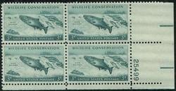 U.S. #1079 Wildlife Conservation - Salmon PNB of 4