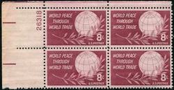 U.S. #1129 Peace Through World Trade PNB of 4
