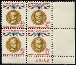 U.S. #1166 Champion of Liberty - Mannerheim 8c PNB of 4