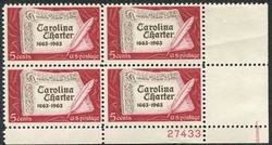 U.S. #1230 Carolina Charter PNB of 4