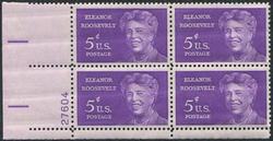 U.S. #1236 Eleanor Roosevelt PNB of 4