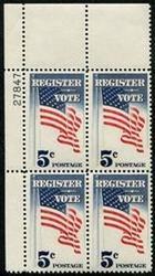 U.S. #1249 Register and Vote PNB of 4