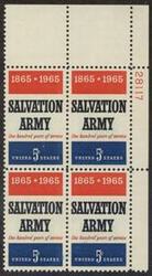 U.S. #1267 Salvation Army Centenary PNB of 4