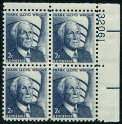 U.S. #1280 2c Frank Lloyd Wright PNB of 4