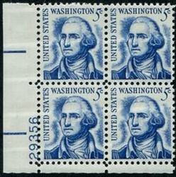 U.S. #1283B 5c George Washington - redrawn PNB of 4