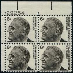 U.S. #1284 6c Franklin D. Roosevelt PNB of 4