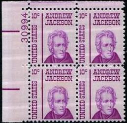 U.S. #1286 10c Andrew Jackson PNB of 4