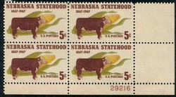 U.S. #1328 Nebraska Statehood PNB of 4