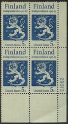 U.S. #1334 Finnish Independence PNB of 4