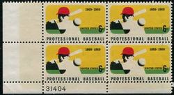 U.S. #1381 Professional Baseball PNB of 4